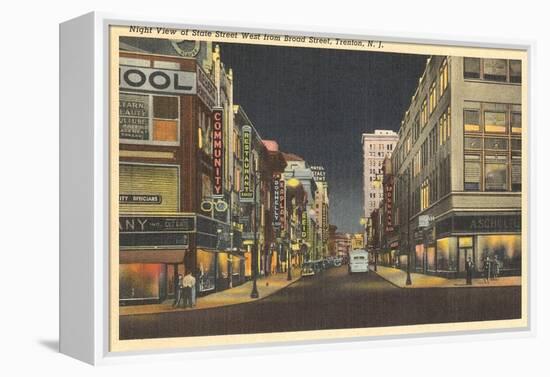 Night, Broad Street, Trenton-null-Framed Stretched Canvas