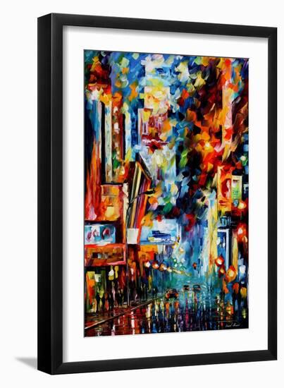 Night Broadway-Leonid Afremov-Framed Art Print