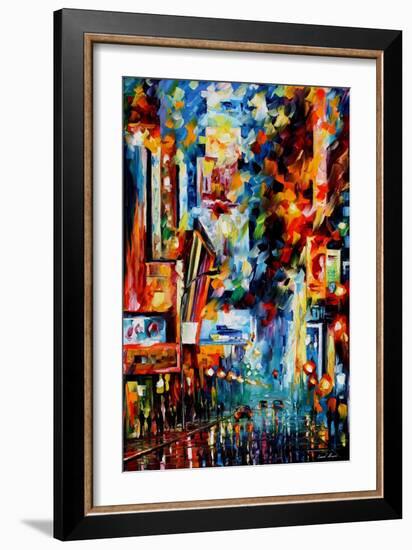 Night Broadway-Leonid Afremov-Framed Art Print