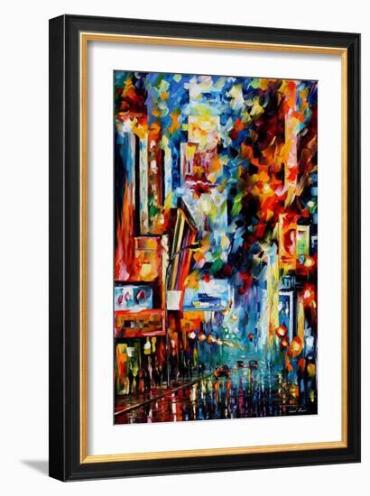 Night Broadway-Leonid Afremov-Framed Art Print