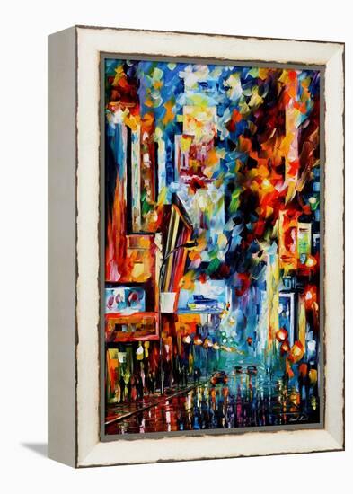 Night Broadway-Leonid Afremov-Framed Stretched Canvas