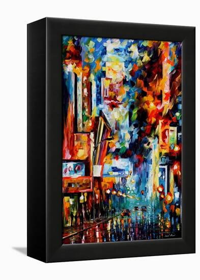 Night Broadway-Leonid Afremov-Framed Stretched Canvas