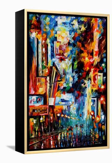 Night Broadway-Leonid Afremov-Framed Stretched Canvas