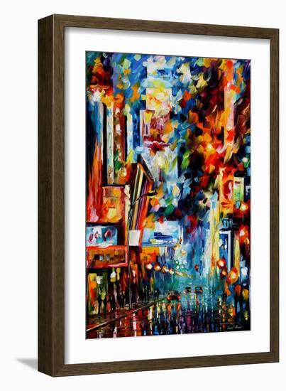 Night Broadway-Leonid Afremov-Framed Premium Giclee Print