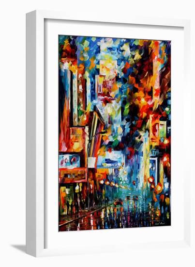 Night Broadway-Leonid Afremov-Framed Premium Giclee Print