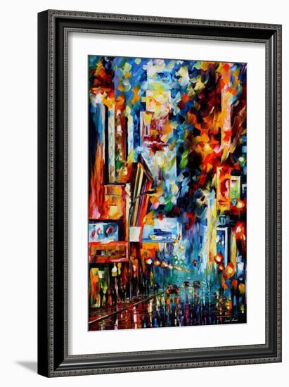 Night Broadway-Leonid Afremov-Framed Premium Giclee Print