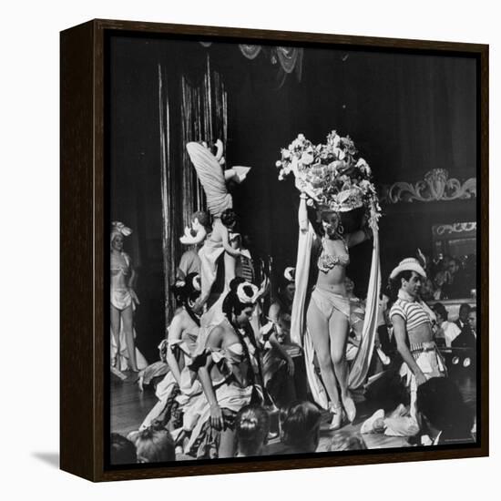 Night Club Dancers Performing a Scene on Stage-Yale Joel-Framed Premier Image Canvas