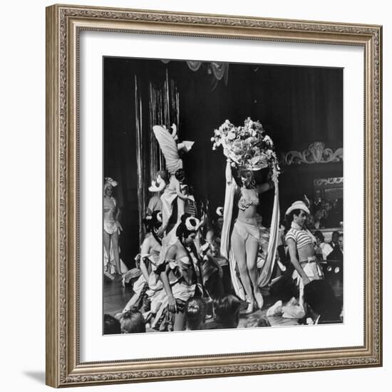 Night Club Dancers Performing a Scene on Stage-Yale Joel-Framed Photographic Print