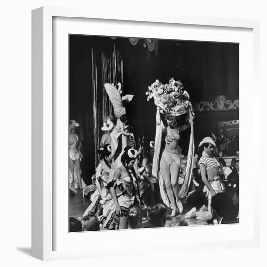 Night Club Dancers Performing a Scene on Stage-Yale Joel-Framed Photographic Print