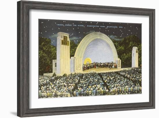 Night Concert, Washington Park, Milwaukee, Wisconsin-null-Framed Art Print