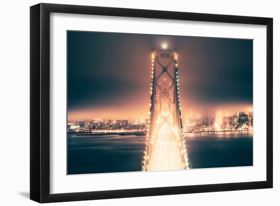 Night Crossing, Bay Bridge, Oakland to San Francisco, California-Vincent James-Framed Photographic Print