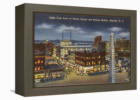 Night, Downtown Asheville, North Carolina-null-Framed Stretched Canvas