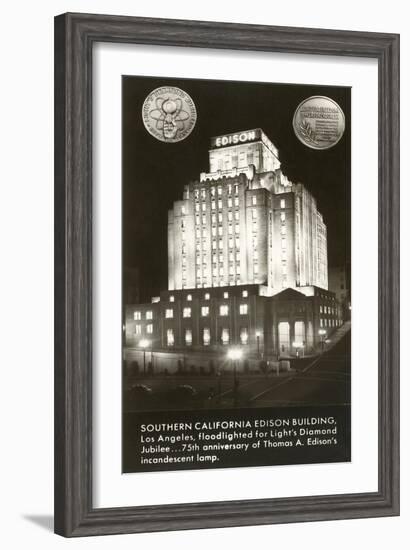 Night, Edison Building, Los Angeles, California-null-Framed Art Print