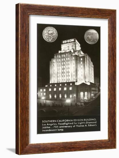 Night, Edison Building, Los Angeles, California-null-Framed Art Print