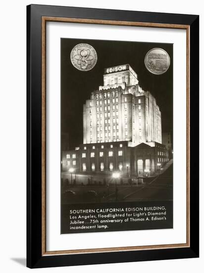 Night, Edison Building, Los Angeles, California-null-Framed Art Print