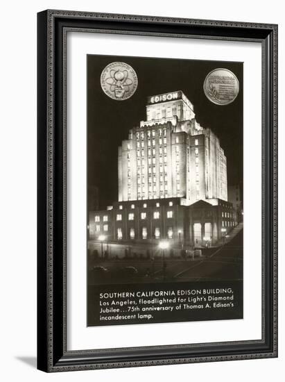 Night, Edison Building, Los Angeles, California-null-Framed Art Print