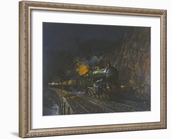 Night Express-Terence Cuneo-Framed Premium Giclee Print