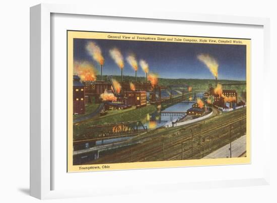 Night, Factories, Youngstown, Ohio-null-Framed Premium Giclee Print