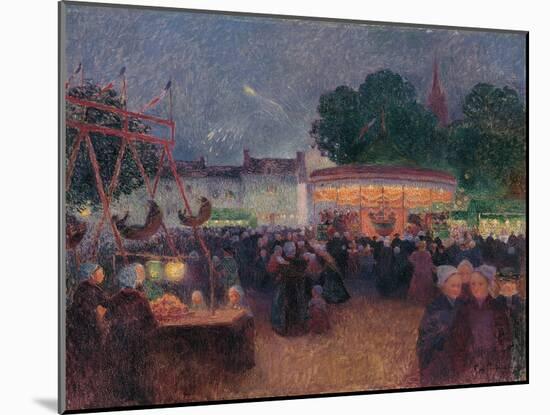 Night Fair at Saint-Pol-De-Léon, Ca 1896-Ferdinand Loyen du Puigaudeau-Mounted Giclee Print