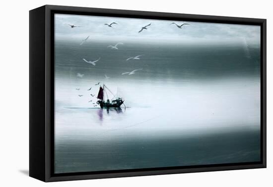 Night Fishing-Paul Powis-Framed Premier Image Canvas