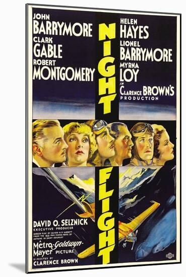 Night Flight, John Barrymore, Helen Hayes, Clark Gable, 1933-null-Mounted Art Print