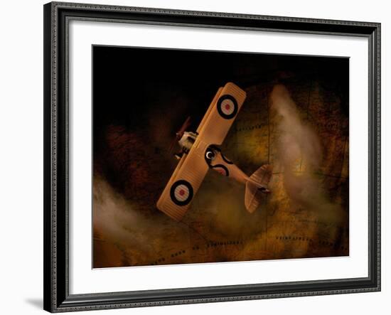 Night Flight over Mapworld-Jack Germsheld-Framed Photographic Print