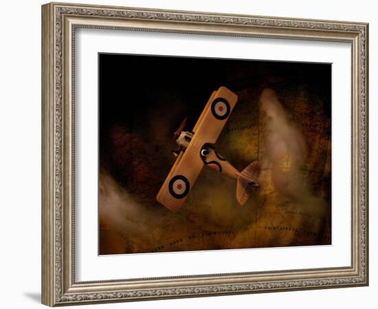 Night Flight over Mapworld-Jack Germsheld-Framed Photographic Print