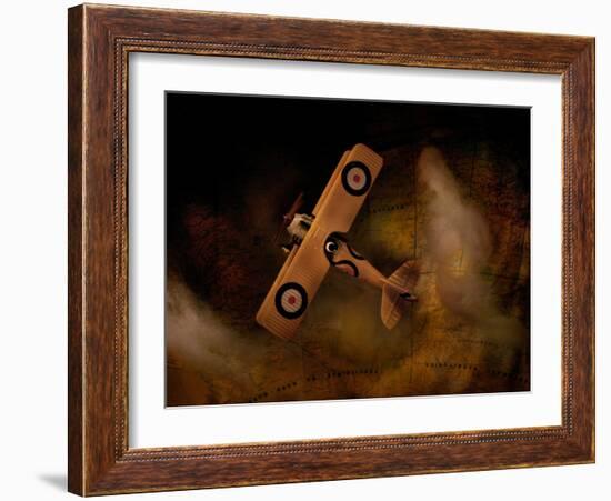 Night Flight over Mapworld-Jack Germsheld-Framed Photographic Print