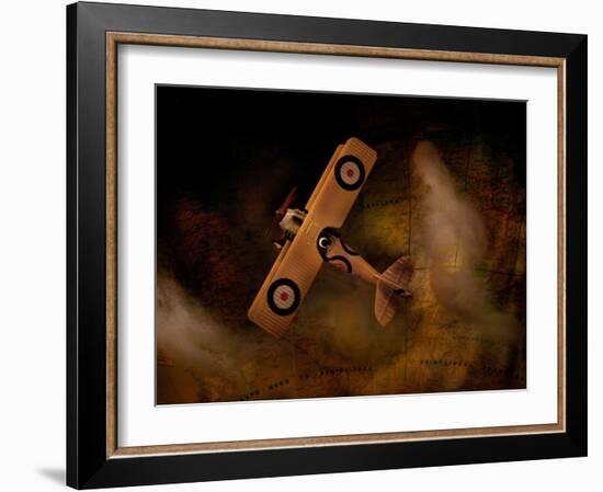 Night Flight over Mapworld-Jack Germsheld-Framed Photographic Print