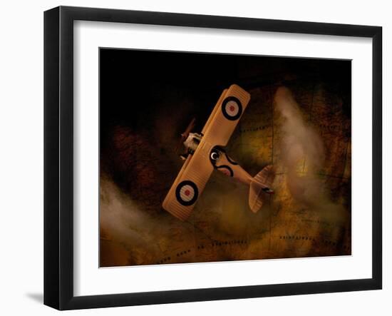 Night Flight over Mapworld-Jack Germsheld-Framed Photographic Print