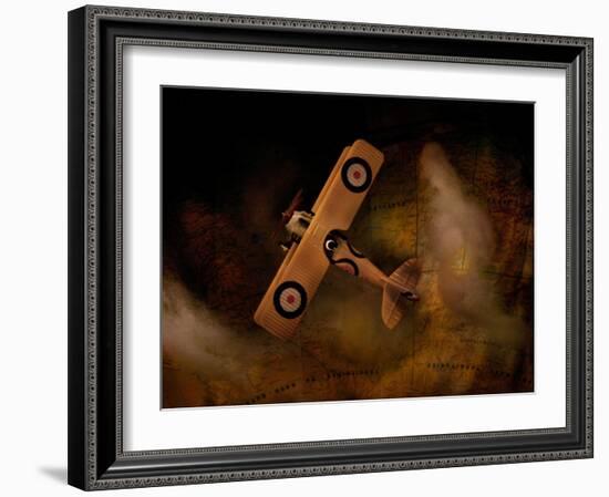 Night Flight over Mapworld-Jack Germsheld-Framed Photographic Print