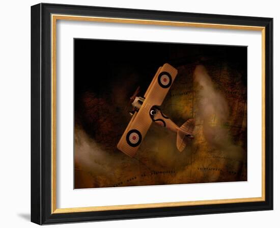 Night Flight over Mapworld-Jack Germsheld-Framed Photographic Print