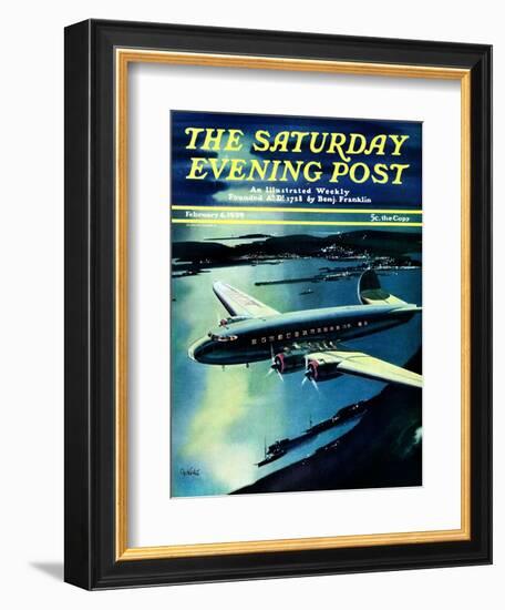 "Night Flight," Saturday Evening Post Cover, February 4, 1939-Josef Kotula-Framed Giclee Print