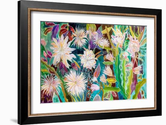 Night Flowering Moonflower, Peru, 2022 (Dyes on Silk)-Hilary Simon-Framed Giclee Print