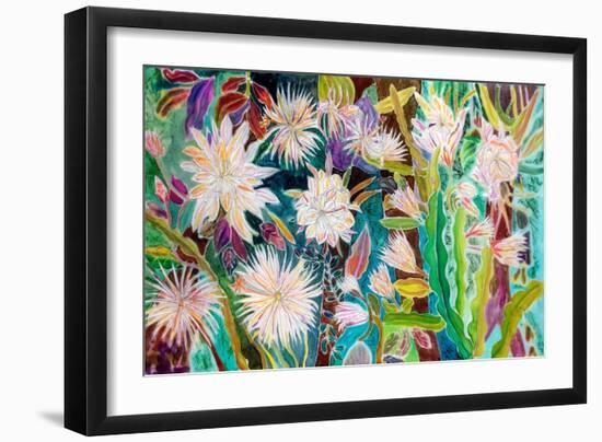 Night Flowering Moonflower, Peru, 2022 (Dyes on Silk)-Hilary Simon-Framed Giclee Print