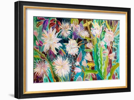 Night Flowering Moonflower, Peru, 2022 (Dyes on Silk)-Hilary Simon-Framed Giclee Print
