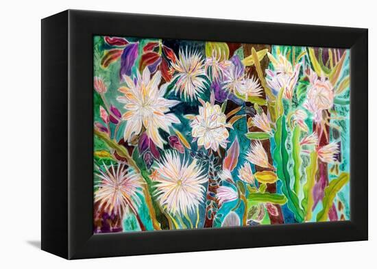 Night Flowering Moonflower, Peru, 2022 (Dyes on Silk)-Hilary Simon-Framed Premier Image Canvas