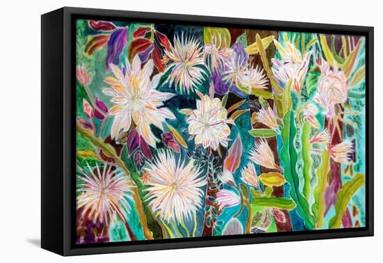 Night Flowering Moonflower, Peru, 2022 (Dyes on Silk)-Hilary Simon-Framed Premier Image Canvas
