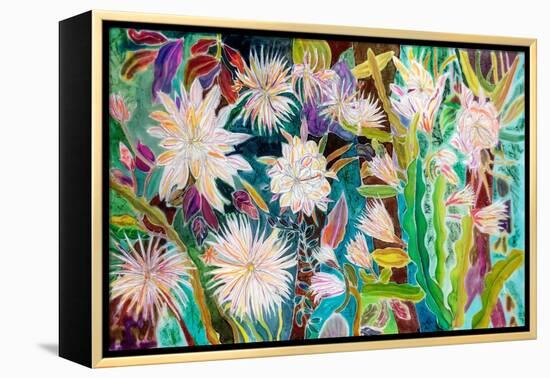 Night Flowering Moonflower, Peru, 2022 (Dyes on Silk)-Hilary Simon-Framed Premier Image Canvas