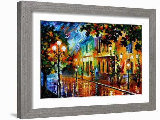 Night Flowers-Leonid Afremov-Framed Premium Giclee Print