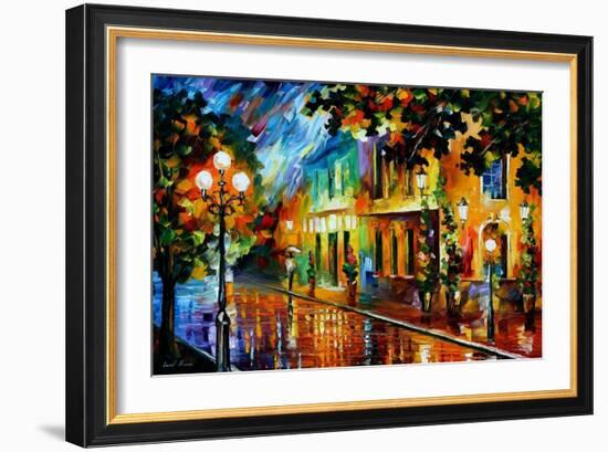 Night Flowers-Leonid Afremov-Framed Premium Giclee Print