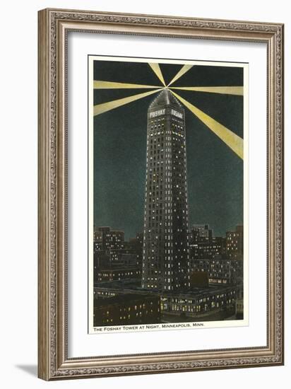 Night, Foshay Tower, Minneapolis, Minnesota--Framed Art Print