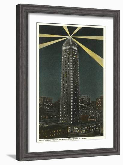 Night, Foshay Tower, Minneapolis, Minnesota--Framed Art Print