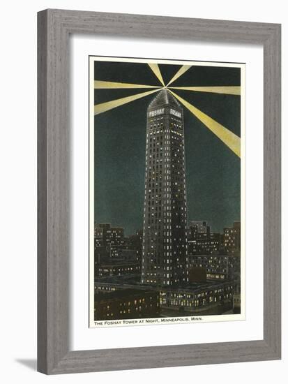 Night, Foshay Tower, Minneapolis, Minnesota-null-Framed Art Print