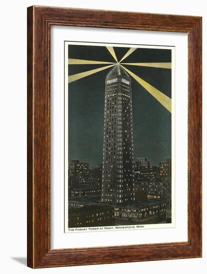 Night, Foshay Tower, Minneapolis, Minnesota--Framed Art Print