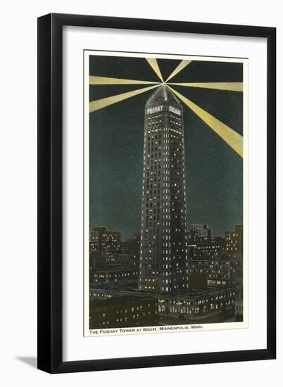 Night, Foshay Tower, Minneapolis, Minnesota--Framed Art Print