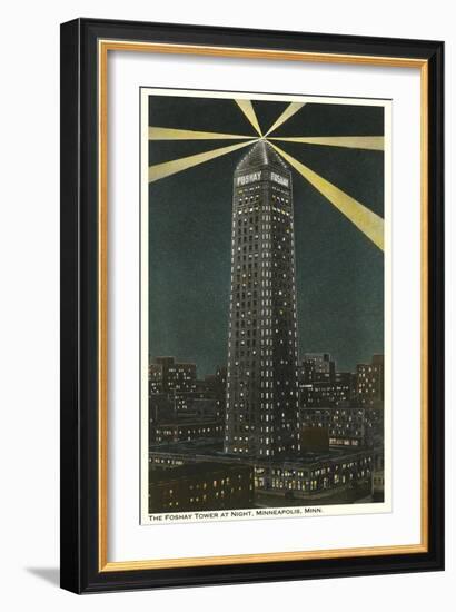 Night, Foshay Tower, Minneapolis, Minnesota-null-Framed Art Print