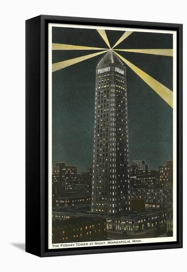 Night, Foshay Tower, Minneapolis, Minnesota-null-Framed Stretched Canvas