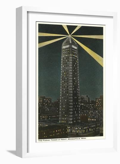 Night, Foshay Tower, Minneapolis, Minnesota-null-Framed Premium Giclee Print