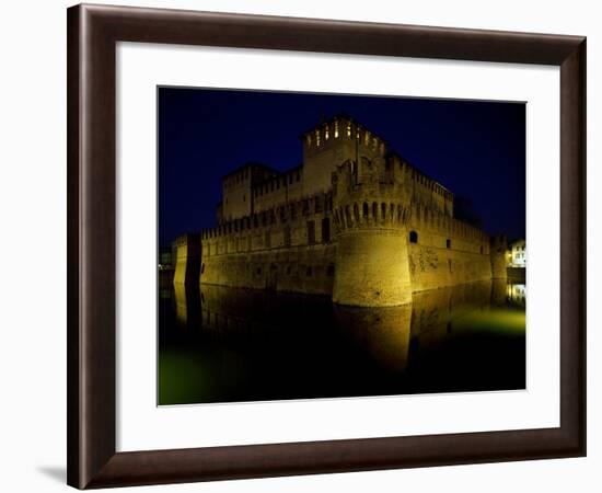 Night Glimpse of Rocca Sanvitale with Moat, Fontanellato, Near Parma, Emilia-Romagna, Italy-null-Framed Giclee Print